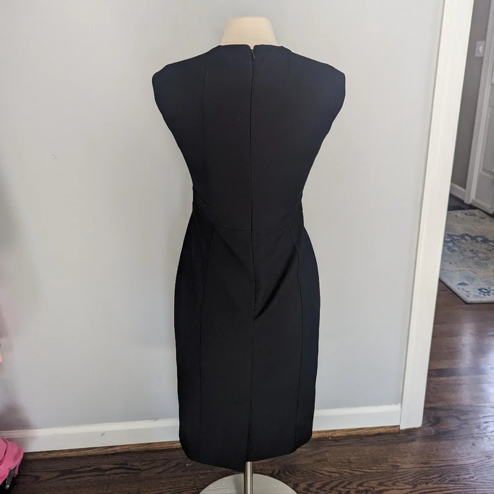 Women's Reiss Bianca Dress Black 10 Sleeveless Sheath Dress Black Work Office - Picture 6 of 11